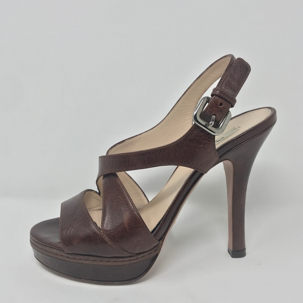 Prada Brown Leather Heels